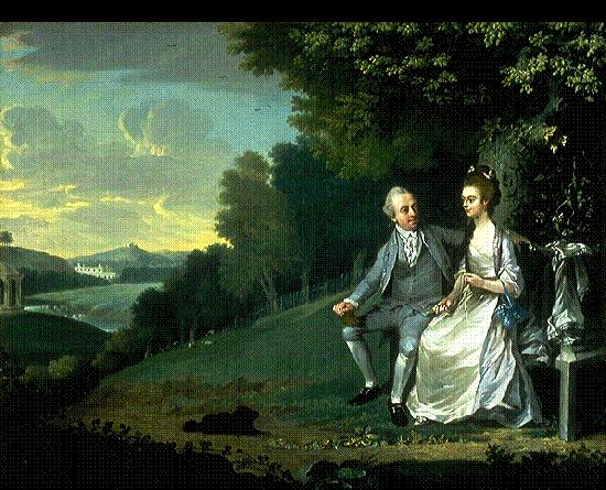 unknow artist Portrait of Sir Francis and Lady Dashwood at West Wycombe Park